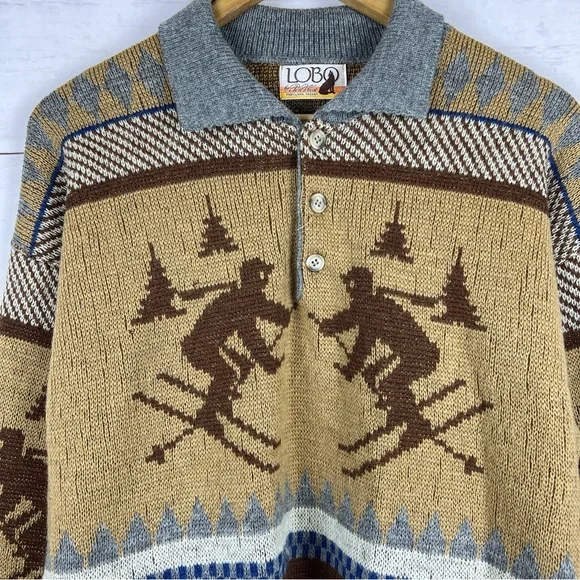 Vintage 1980s LOBO Pendleton Ski Sweater XL - Picture 3 of 7